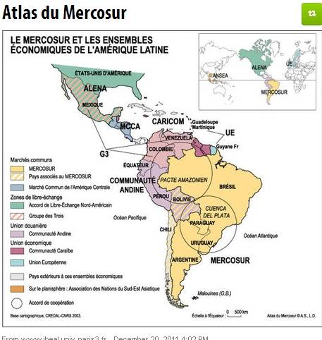 carte d'Amérique latine