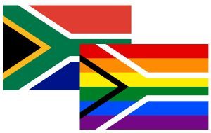 Drapeau de l'Afrique du sud et sa déclinaison en arc-en-ciel