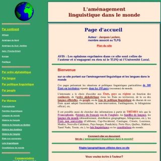 Image du site L'aménagement linguistique dans le monde