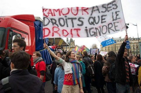 des manifestants pro mariage pour tous, décembre 2012