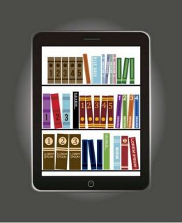 image de rayonnage d'une bibliothèque dans une tablette