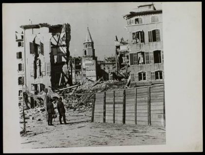 photographie de la destruction des vieux quartiers de Marseille,  février 1943