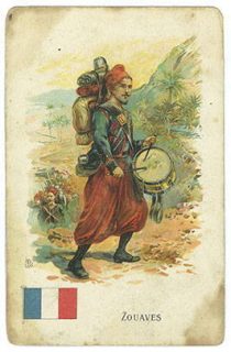 Un zouave en uniforme, illustration colorée