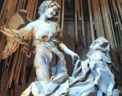 Détail de la sculpture L'extase de Sainte Thérèse de Gian Lorenzo Bernini dit Bernin