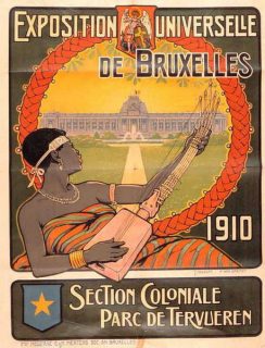 "Exposition Universelle de Bruxelles", 1910 (Affiche pour le Musée royal de l'Afrique centrale, Tervuren, Belgique)