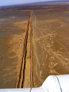 vue aérienne du mur de sable