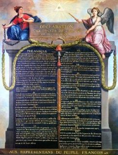 Les relations entre religions et État français en quelques datesReprésentation de la Déclaration des droits de l'homme et du citoyen, Jean-Jacques-François Le Barbier, vers 1789, conservé au musée Carnavalet, CC0 Public Domain, via Wikimedia commons.