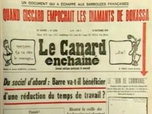 L'INA propose des extraits vidéo portant sur les grandes affaires révélées par le Canard enchaîné.