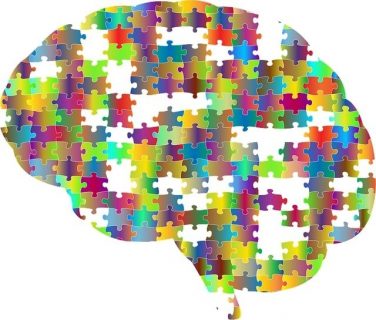 des pièces de puzzle forment un cerveau