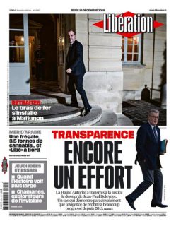 Une du journal Libération du 19 décembre 2019