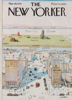 Couverture du magazine, The New-Yorker, illustrée par un dessin de Steinberg