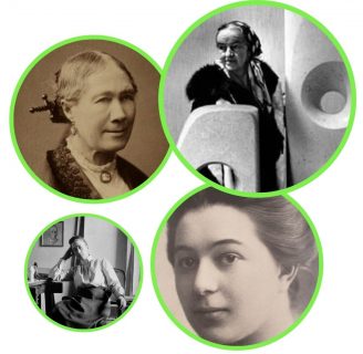 Photos de Georgiana Houghton, Hilma af Kint, Sonia Delaunay et Barbara Hepworth, domaine public