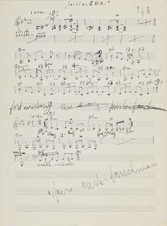 Partition manuscrite se Serge Gainsbourg pour Initials B.B.