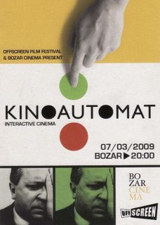 affiche du film : choix entre un bouton rouge et un bouton vert.