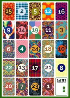 Calendrier de l'Avent avec 24 vignettes numérotées